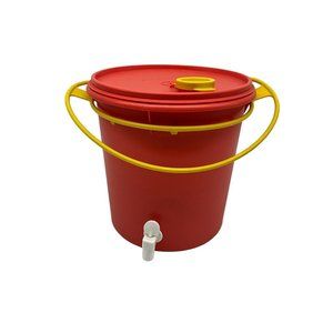 Tupperware Vintage Jumbo Beverage Dispenser 254-7 Plus Lid 595-2 &Hanging Holder